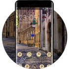 Landscape theme wallpaper city street alley ikona