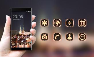 Landscape theme wallpaper moscow lights city red 截图 3