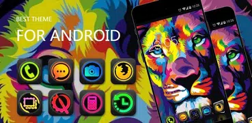 Neon Color Lion: Neat Theme for Galaxy S8 HD