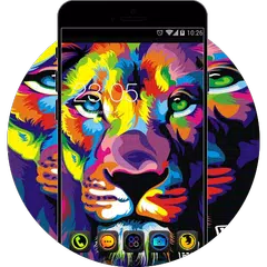 Neon Color Lion: Neat Theme for Galaxy S8 HD APK 下載