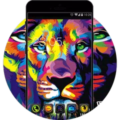 Neon Color Lion: Neat Theme for Galaxy S8 HD APK download
