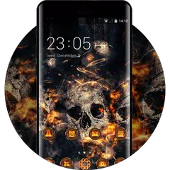 download Theme for Vivo V5/V5 plus: Fire Skull HD Wallpaper APK