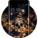 Theme for Vivo V5/V5 plus: Fire Skull HD Wallpaper APK