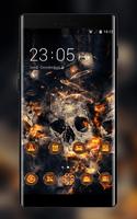 Theme for Vivo V5/V5 plus: Fire Skull HD Wallpaper poster