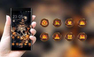 3 Schermata Theme for Vivo V5/V5 plus: Fire Skull HD Wallpaper