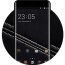 Black Texture Theme Leather Thread Wallpaper APK