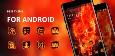 Fire Flaming Skull Theme for New Coolpad Wallpaper