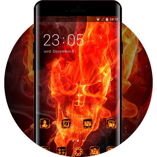 Fire Flaming Skull Theme for New Coolpad Wallpaper