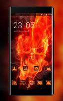 Fire Flaming Skull Theme for New Coolpad Wallpaper poster