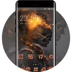 Hell death devil flame skull－cool black theme APK download