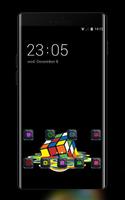 Cool theme rubiks cube colorful melting wallpaper Affiche