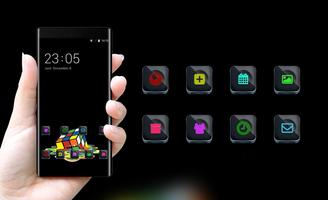 Cool theme rubiks cube colorful melting wallpaper imagem de tela 3