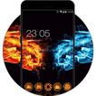 Cool Fire and Ice Neon Theme: Gold & Blue