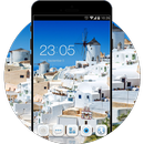 Santorini Travel Theme: Romantic Blue & White APK