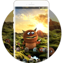 Cute Monster theme: furry alien wallpaper HD APK