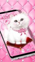 Cute Pink Kitty Theme Wallpaper poster