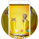 Kitty Theme: Yellow Cute Cats Lovely Screensaver APK