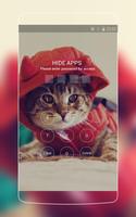 Cute Kitty Theme: Cat in Red Wallpaper HD capture d'écran 2