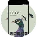 Peacock launcher Theme: Purple Feather Wallpaper APK