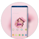 Theme for OPPO realme 2 hole pink lips wallpaper APK