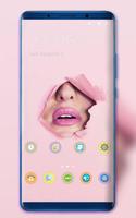 Theme for OPPO realme 2 hole pink lips wallpaper Cartaz