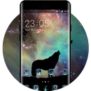 Wolf theme starry sky silhouette wallpaper APK