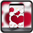 Abstract heart red love shape white pure theme APK