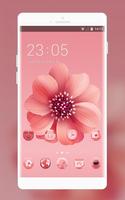Theme for Xiaomi Mi6: Pink Floral Art Illustration Affiche