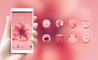 Theme for Xiaomi Mi6: Pink Floral Art Illustration capture d'écran 3