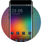 Abstract theme rainbow pixels pattern-icoon