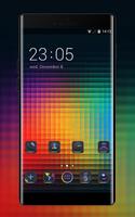 Poster Abstract theme rainbow pixels pattern