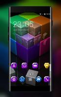 Abstract theme colorful cubes wallpaper पोस्टर