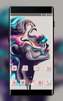 Abstract theme face paint profile wallpaper Affiche