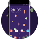 Neat Theme Cartoon Launcher Purple Wallpaper APK