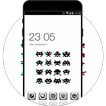Pixel Pop Art Theme:Black&White Space Invaders