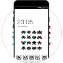 Pixel Pop Art Theme:Black&White Space Invaders APK