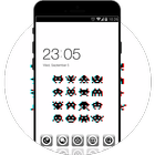 Pixel Pop Art Theme:Black&White Space Invaders icon
