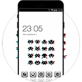 Pixel Pop Art Theme:Black&White Space Invaders icon