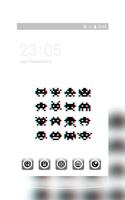 Pixel Pop Art Theme:Black&White Space Invaders poster