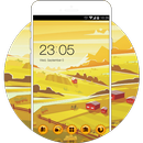 Cartoon Landscape Summer Sunset Golden Theme APK