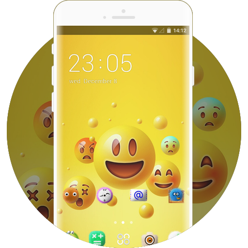 Happy Smile Free Theme design for Emoji Wallpaper