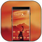 Theme for beautiful dusk man silhouette wallpaper icon