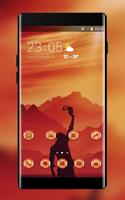 Theme for beautiful dusk man silhouette wallpaper পোস্টার