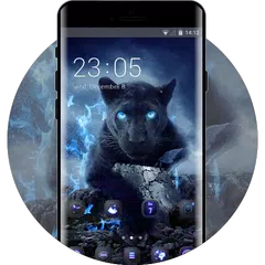 Theme for Cool Black Leopard Neon Panther APK download