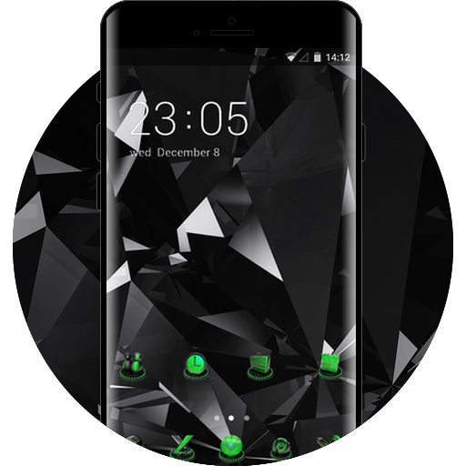 Cool Black Launcher Neon Green Upcoming Tech Theme