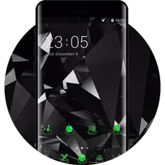 Cool Black Launcher Neon Green Upcoming Tech Theme APK Herunterladen