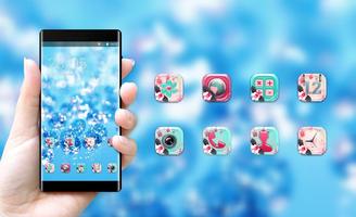 Crystal theme ice drops glitter wallpaper imagem de tela 3