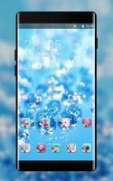 Crystal theme ice drops glitter wallpaper ポスター