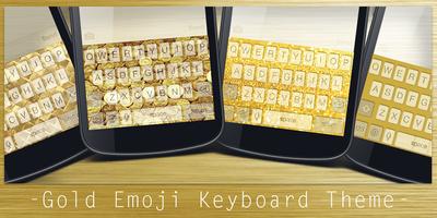 Gold Emoji Keyboard Theme Affiche