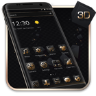 Luxury Golden 3D Black Tech آئیکن